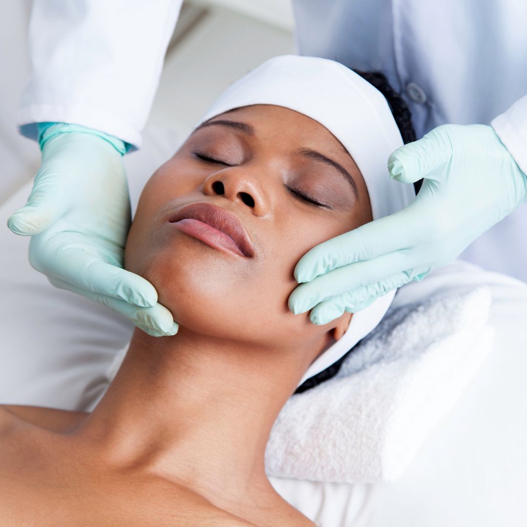 woman receiving skin treatment
