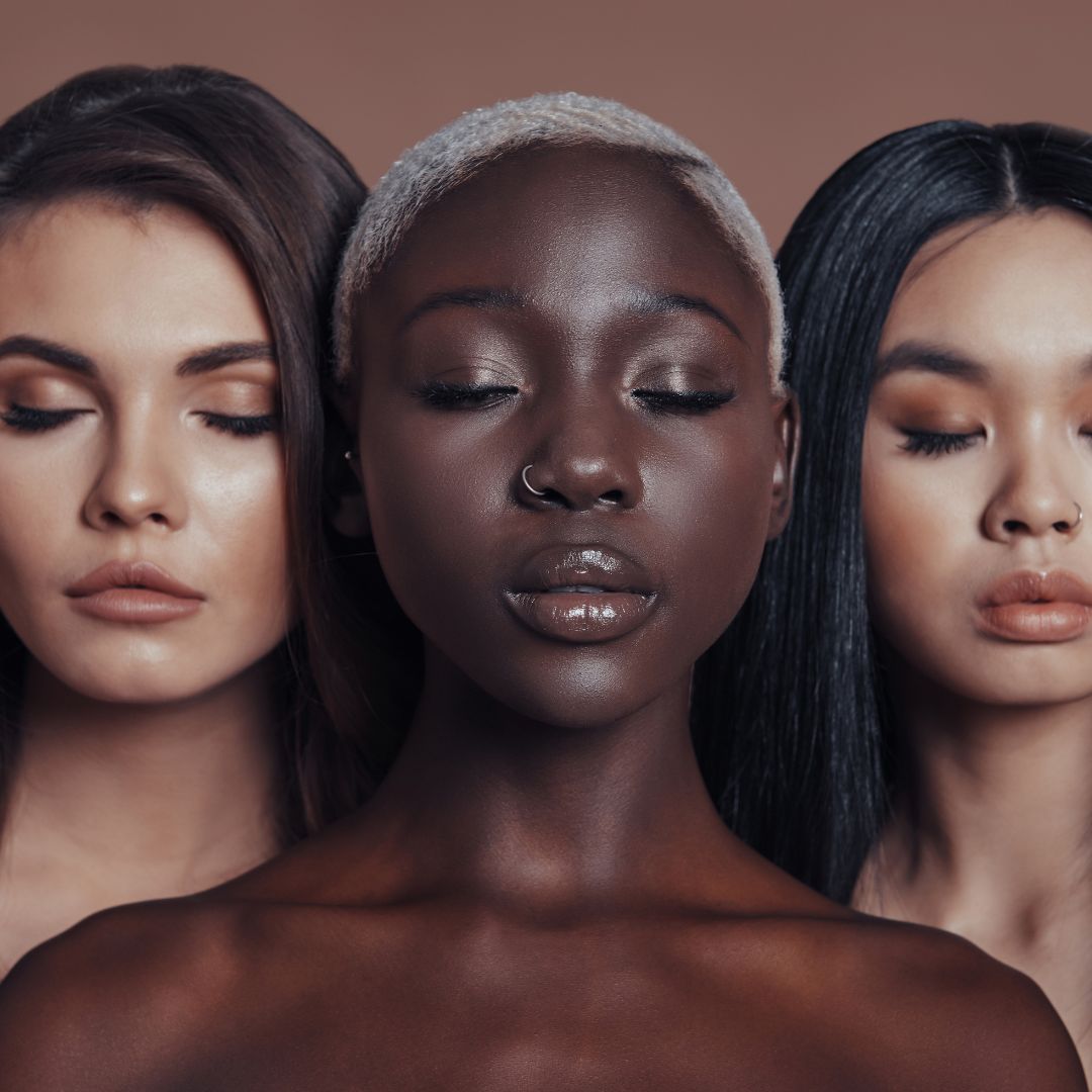 Different hues of clear skin