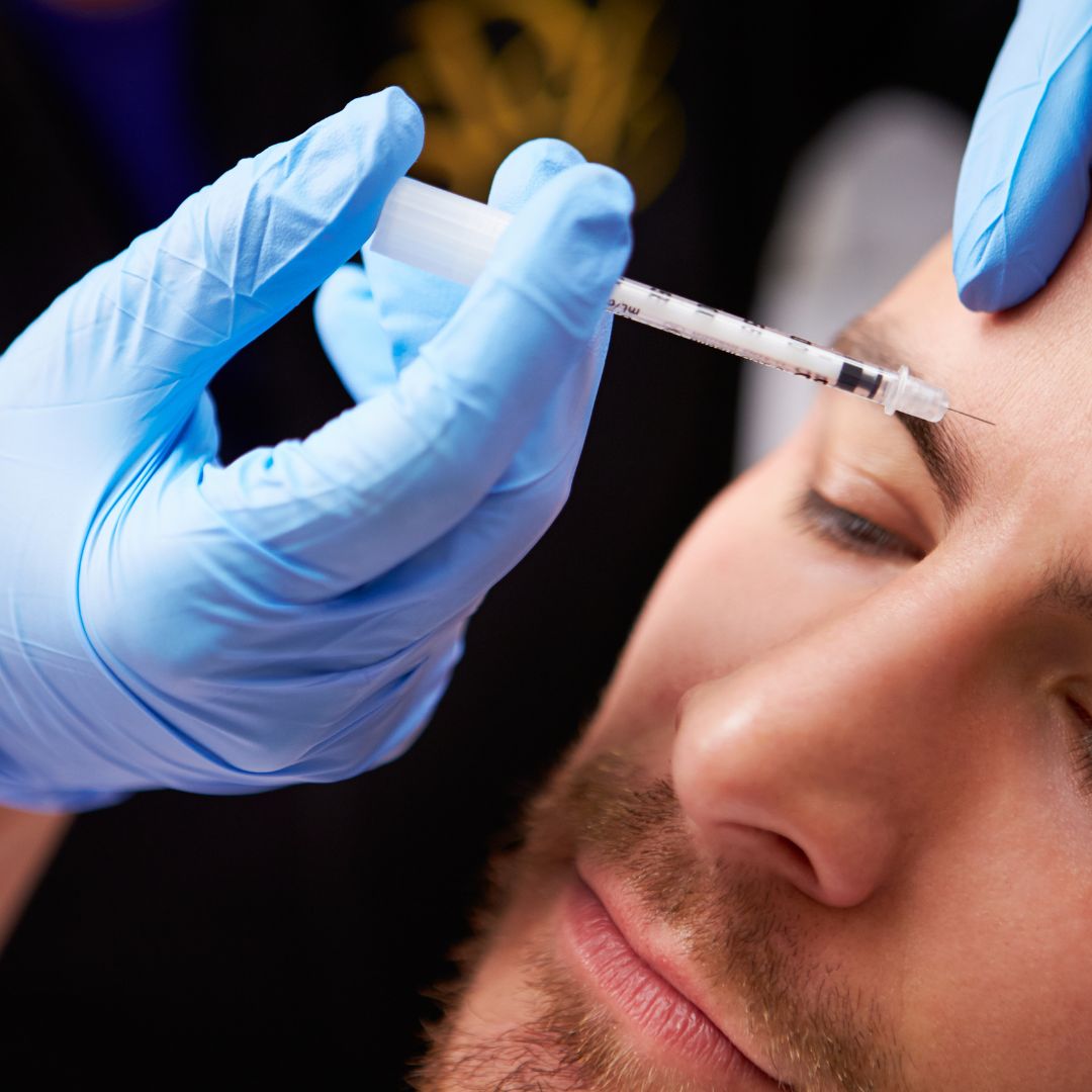 man getting botox